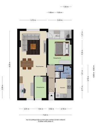 Floorplan - Schrijverspark 167-02, 3901 PK Veenendaal