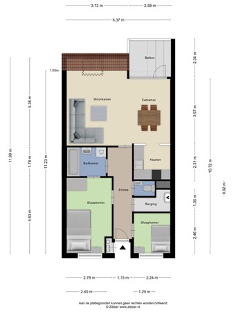 Floorplan - Plantsoenstraat 65, 3911 KA Rhenen