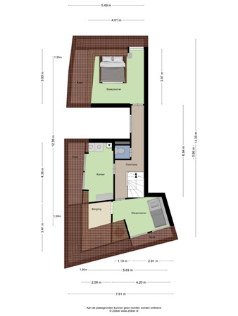 Floorplan - Zandstraat 3bis, 3901 CH Veenendaal
