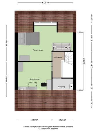 Floorplan - Henri Dunantstraat 18, 3902 KH Veenendaal