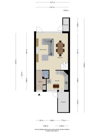 Floorplan - Majoor Landzaatweg 39, 3911 AW Rhenen