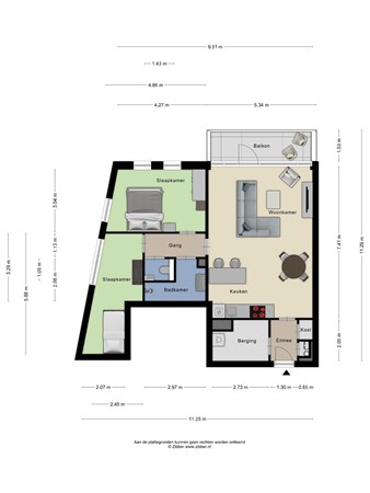 Floorplan - Snipstraat 162, 3903 AM Veenendaal