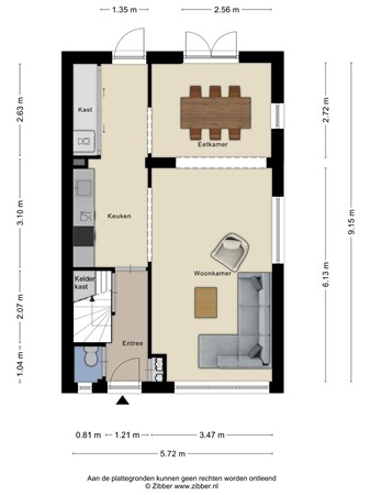 Floorplan - Lijsterbesstraat 17, 4043 NA Opheusden