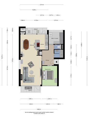 Floorplan - Sprengerlaan 1II, 6703 EZ Wageningen