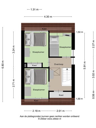 Floorplan - Boslaan 67, 3904 KE Veenendaal