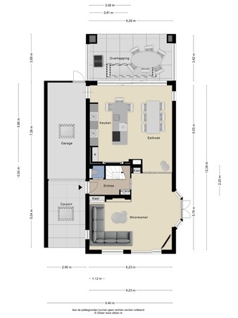 Floorplan - Valleistraat 127, 3902 ZB Veenendaal