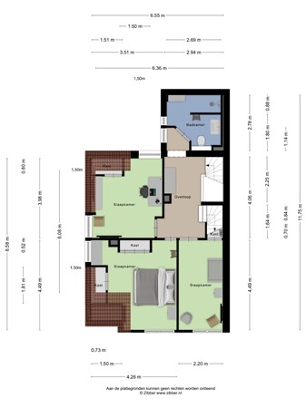 Floorplan - Kerkewijk 169, 3904 JC Veenendaal