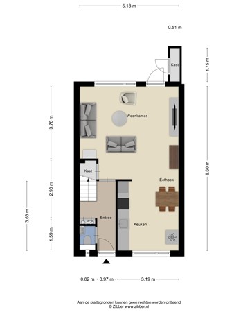 Floorplan - Jasmijn 53, 3904 LS Veenendaal