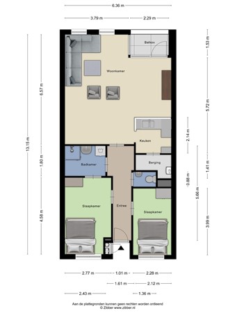 Floorplan - Plantsoenstraat 27, 3911 KA Rhenen