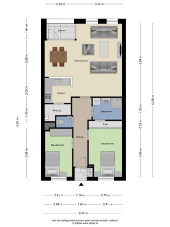 Floorplan - Plantsoenstraat 11, 3911 KA Rhenen