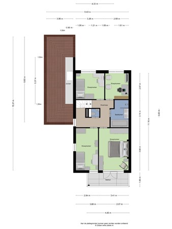 Floorplan - Kerkewijk 126B, 3904 JH Veenendaal