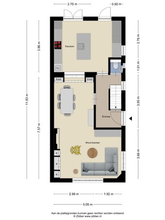Floorplan - 't Voorhuis 14, 3902 CB Veenendaal