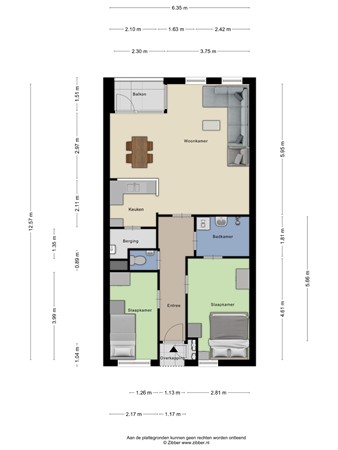 Floorplan - Plantsoenstraat 17, 3911 KA Rhenen