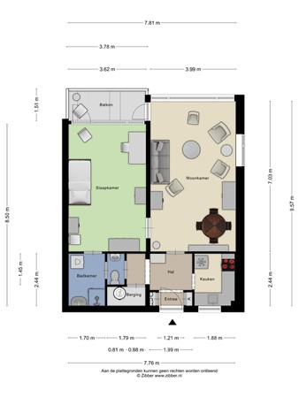 Floorplan - Stationsweg 92-607, 6711 PW Ede
