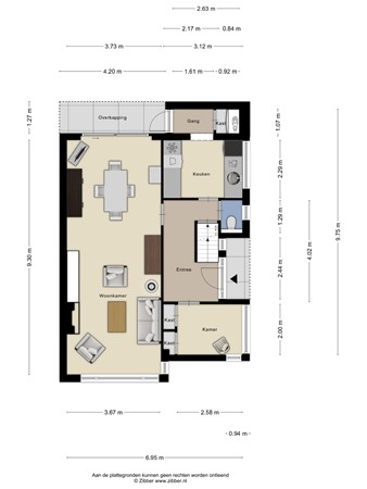 Floorplan - Kerkewijk 178, 3904 JK Veenendaal