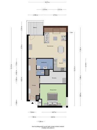 Floorplan - Plantsoenstraat 43, 3911 KA Rhenen