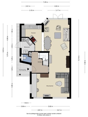 Floorplan - Van Limburg Stirumstraat 22, 3904 HC Veenendaal