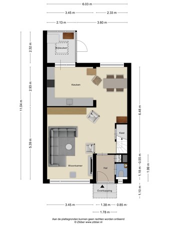 Floorplan - Regentesselaan 57, 3905 GV Veenendaal