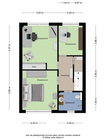 Floorplan - Regentesselaan 57, 3905 GV Veenendaal