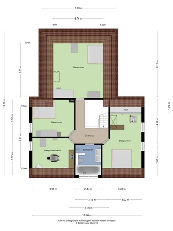 Floorplan - Verlengde Spoorlaan 12, 3904 MB Veenendaal