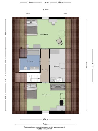Floorplan - Kikstraat 35, 3907 LC Veenendaal