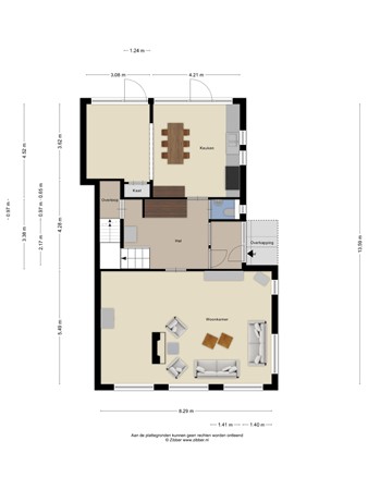 Floorplan - Kerkewijk 102, 3904 JG Veenendaal