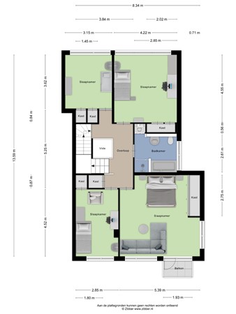 Floorplan - Kerkewijk 102, 3904 JG Veenendaal