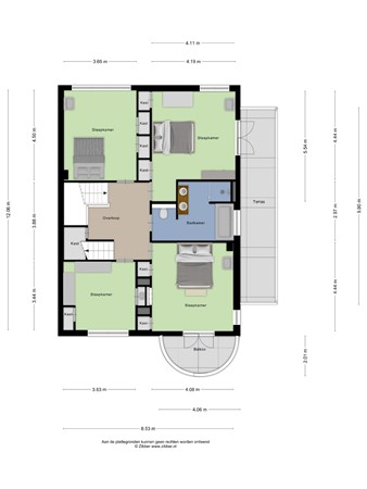 Floorplan - Kerkewijk 147, 3904 JC Veenendaal