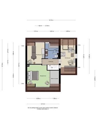 Floorplan - Dwarsweg 22A, 3959 AJ Overberg