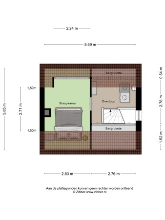 Floorplan - Dwarsweg 22A, 3959 AJ Overberg