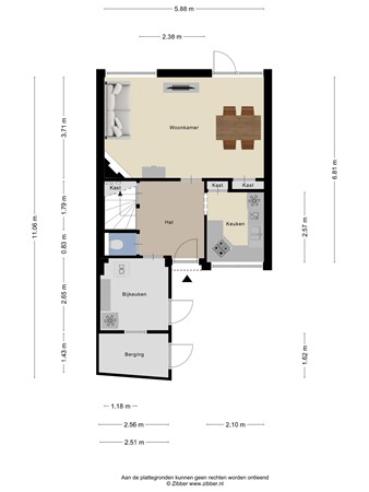 Floorplan - Goudenregenplantsoen 22, 3911 ZT Rhenen