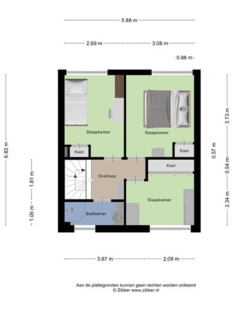 Floorplan - Goudenregenplantsoen 22, 3911 ZT Rhenen