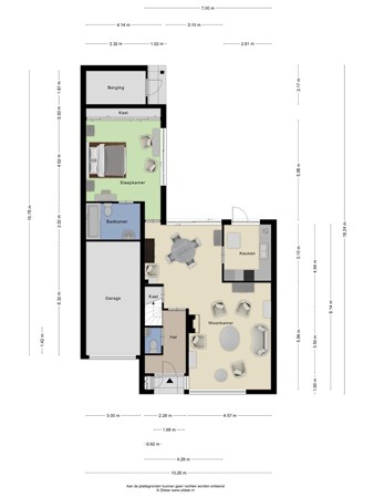 Floorplan - Kerkewijk 220, 3904 JK Veenendaal