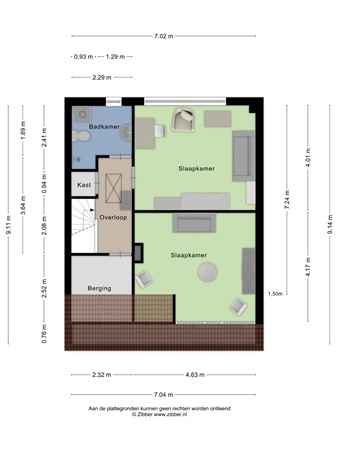 Floorplan - Kerkewijk 220, 3904 JK Veenendaal