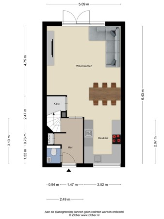 Floorplan - Faberhof 32, 3907 JK Veenendaal