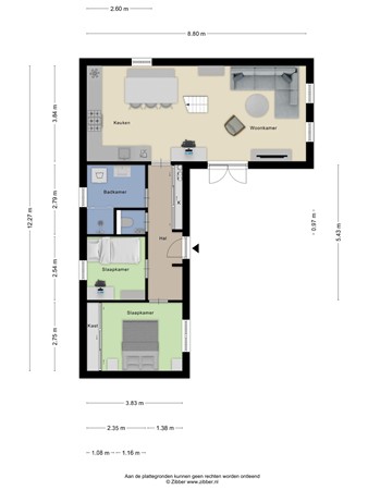 Floorplan - Nieuwe Veenendaalseweg 229-20, 3911 MJ Rhenen