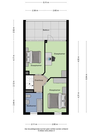 Floorplan - Vijverberg 45, 3911 JR Rhenen