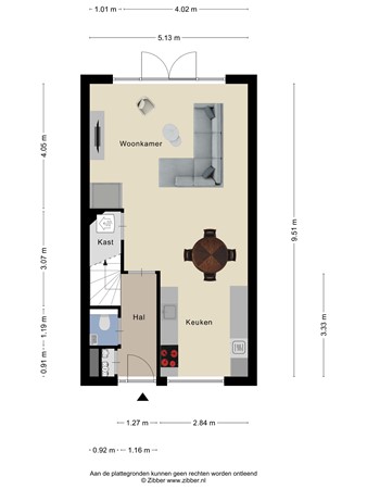 Floorplan - Prof. Visserlaan 58, 6709 VD Wageningen