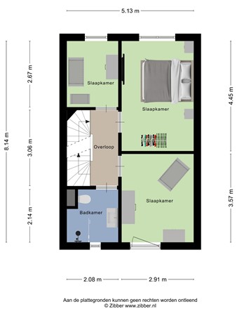 Floorplan - Prof. Visserlaan 58, 6709 VD Wageningen