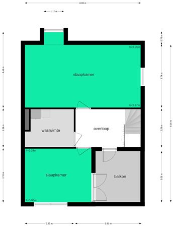 Karl Millöckerhof, 3543 HV Utrecht - Tweede verdieping (groot).png