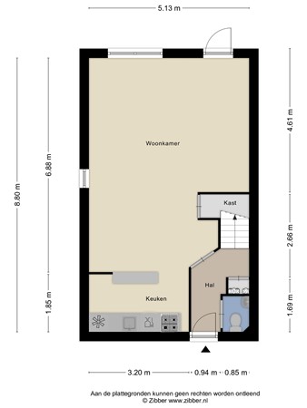 Floorplan - Spechtstraat 16, 6921 KR Duiven