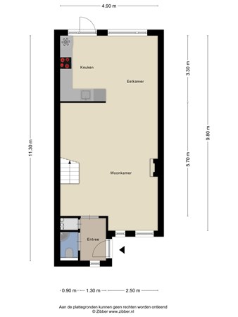 Floorplan - Oosterhoutstraat 14, 6843 RM Arnhem