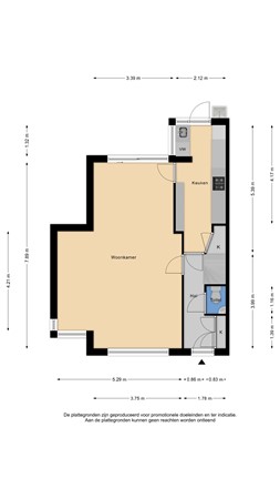 Floorplan - Clusiuslaan 313, 1504 HA Zaandam