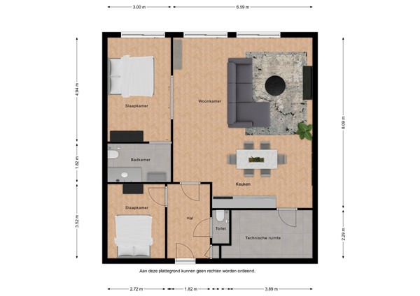 Floorplan - Ringlaan 4A004, 4511 HH Breskens