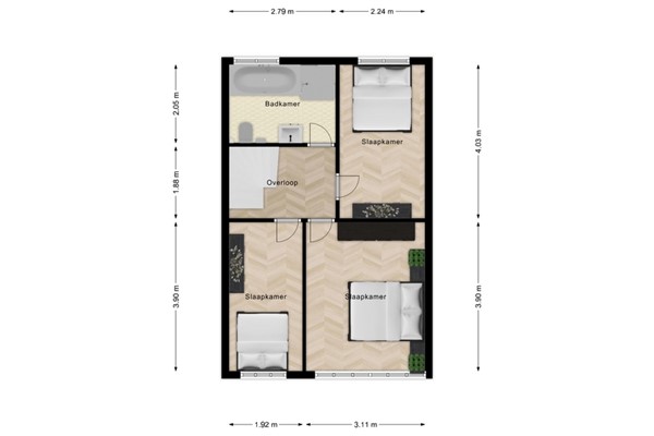 Floorplan - Ghistelkerke 344, 4511 JH Breskens