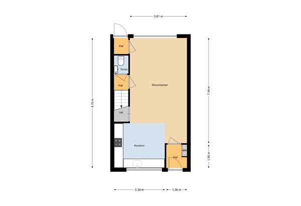 Bassingracht 128, 1781 CK Den Helder - Plattegrond begane grond  Bassingracht 128.jpg