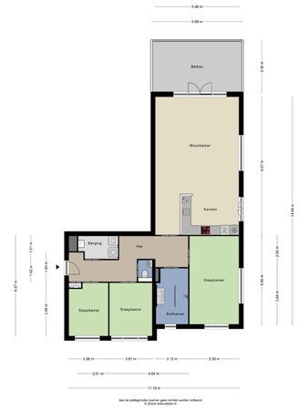 Floorplan - Annie M.G. Schmidtlaan 332, 2251 ZD Voorschoten