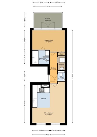 Eerste Helmersstraat 23c, 1054 CX Amsterdam - Appartement - 2D.jpg