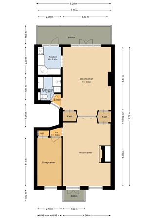 Hogeweg 5-2, 1098 BT Amsterdam - Appartement - 2D.jpg