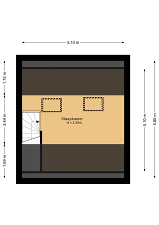 Adriaan Mulderstraat 1, 3555 BL Utrecht - Tweede verdieping - 2D.jpg